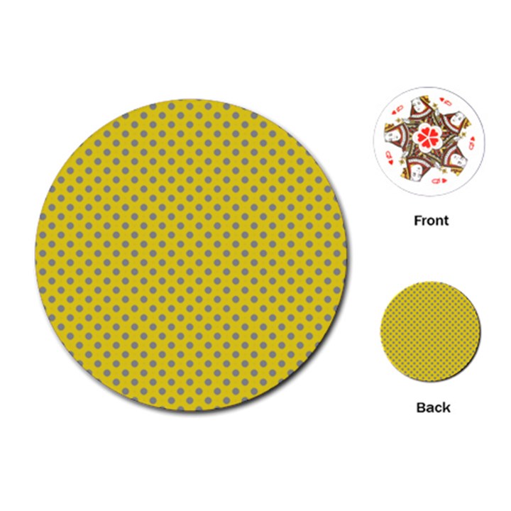 Polka-dots-light Yellow Playing Cards Single Design (Round)