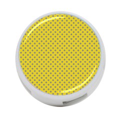 Polka-dots-light Yellow 4-port Usb Hub (two Sides)