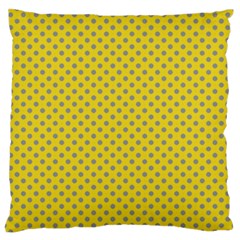 Polka-dots-light Yellow Large Flano Cushion Case (two Sides)