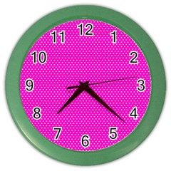 Polkadots-pink Color Wall Clock