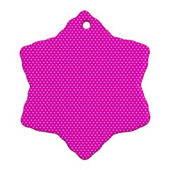 Polkadots-pink Snowflake Ornament (two Sides) by nate14shop