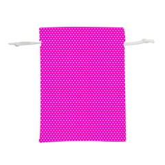 Polkadots-pink Lightweight Drawstring Pouch (l) by nate14shop