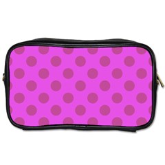 Polka-dots-purple Toiletries Bag (one Side) by nate14shop