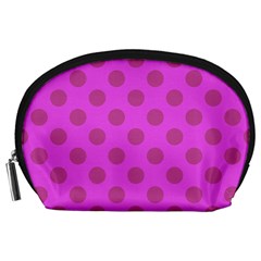 Polka-dots-purple Accessory Pouch (large) by nate14shop