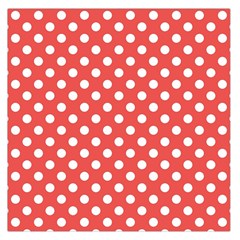 Polka-dots-red Square Satin Scarf (36  X 36 ) by nate14shop