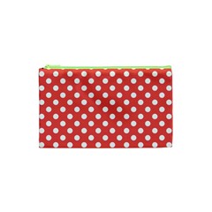 Polka-dots-red Cosmetic Bag (xs) by nate14shop