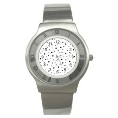 Polkadots-white Stainless Steel Watch