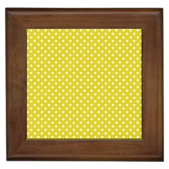 Polka-dots-yellow Framed Tile by nate14shop