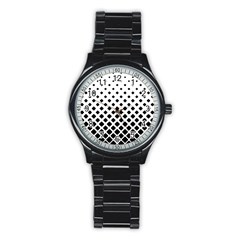 Square-background Stainless Steel Round Watch by nate14shop