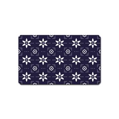 White Blue Floral Pattern Magnet (name Card) by designsbymallika