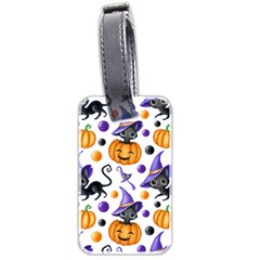 Halloween Cat Pattern Luggage Tag (two Sides) by designsbymallika