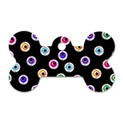 Eye Halloween Pattern Dog Tag Bone (two Sides) by designsbymallika