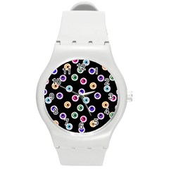 Eye Halloween Pattern Round Plastic Sport Watch (m) by designsbymallika