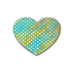 Abstract-polkadot 01 Rubber Heart Coaster (4 Pack) by nate14shop