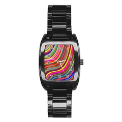 Abstract-calorfull Stainless Steel Barrel Watch by nate14shop