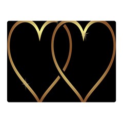 A-heart-black-gold Double Sided Flano Blanket (mini)  by nate14shop