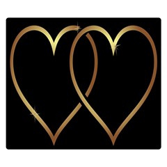 A-heart-black-gold Double Sided Flano Blanket (small)  by nate14shop