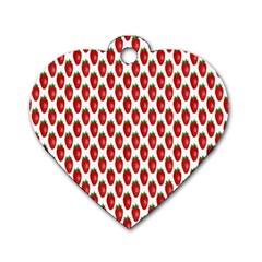 Strobery Fruit Colorful Dog Tag Heart (one Side)