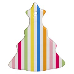 Stripes-lines-calorfull Christmas Tree Ornament (two Sides) by nate14shop