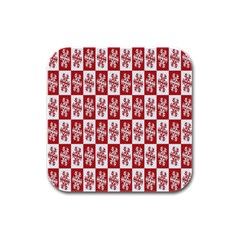 Snowflake  Rubber Square Coaster (4 Pack) by nate14shop