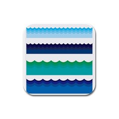 Water-border Rubber Square Coaster (4 Pack) by nate14shop