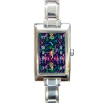 Pattern-vector Rectangle Italian Charm Watch Front