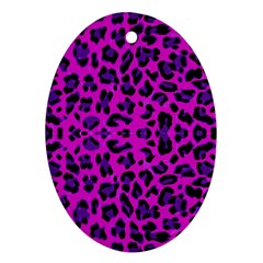 Pattern-tiger-purple Oval Ornament (two Sides) by nate14shop