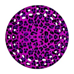 Pattern-tiger-purple Ornament (round Filigree) by nate14shop