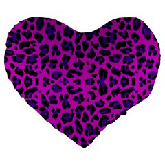 Pattern-tiger-purple Large 19  Premium Heart Shape Cushions