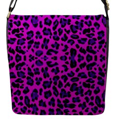 Pattern-tiger-purple Flap Closure Messenger Bag (S)