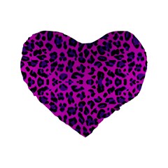 Pattern-tiger-purple Standard 16  Premium Flano Heart Shape Cushions