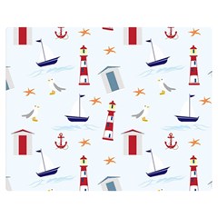 Nautical-ilustrasi Double Sided Flano Blanket (medium)  by nate14shop