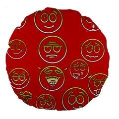 Emotion Large 18  Premium Round Cushions by nate14shop