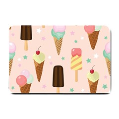 Cute-pink-ice-cream-and-candy-seamless-pattern-vector Small Doormat  by nate14shop