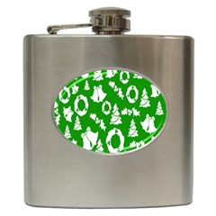 Backdrop-green-white Hip Flask (6 Oz) by nate14shop