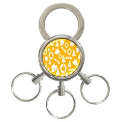Backdrop-yellow-white 3-ring Key Chain