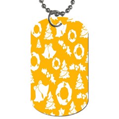 Backdrop-yellow-white Dog Tag (One Side)