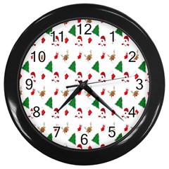 Christmas Tree,santa Wall Clock (black) by nate14shop