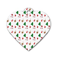 Christmas Tree,santa Dog Tag Heart (one Side) by nate14shop