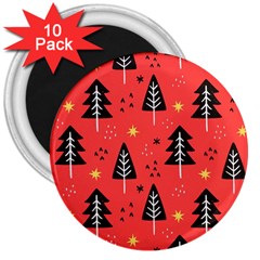 Christmas Tree,snow Star 3  Magnets (10 pack) 