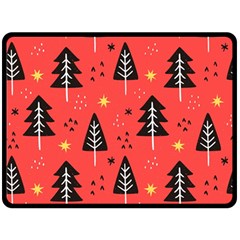 Christmas Tree,snow Star Double Sided Fleece Blanket (large)  by nate14shop