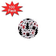 Christmas Tree-background-jawelry Bel,gift 1  Mini Buttons (100 pack) 