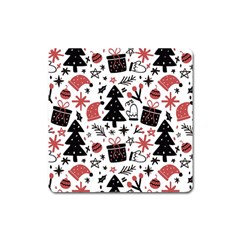 Christmas Tree-background-jawelry Bel,gift Square Magnet