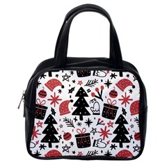 Christmas Tree-background-jawelry Bel,gift Classic Handbag (one Side) by nate14shop