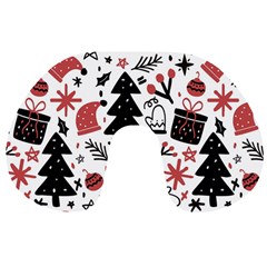 Christmas Tree-background-jawelry Bel,gift Travel Neck Pillow by nate14shop