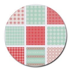 Christmas Greeting Card Design Round Mousepads by nate14shop