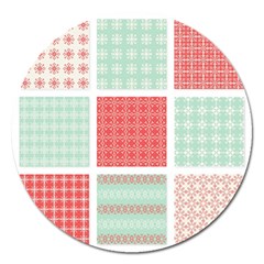 Christmas Greeting Card Design Magnet 5  (round) by nate14shop