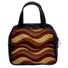 Backgrounds-lines Dark Classic Handbag (two Sides)