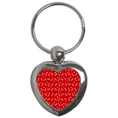 Christmas Pattern,love Red Key Chain (heart) by nate14shop