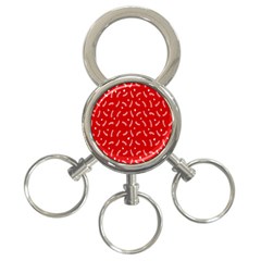 Christmas Pattern,love Red 3-ring Key Chain by nate14shop